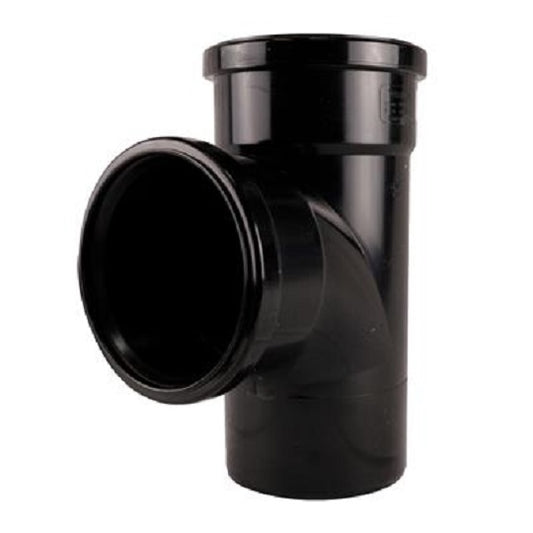 Push Fit 90° Tee Double Socket 1100mm - Black