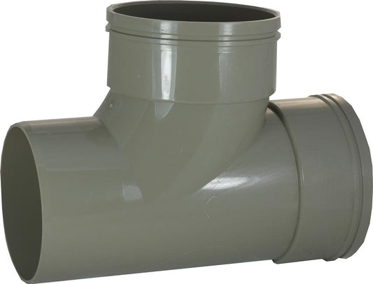 Solvent 90° Tee Double Socket 110mm - Grey