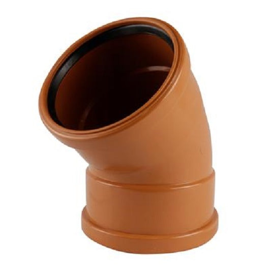 Underground 110mm Double Socket 45° Bend Brown