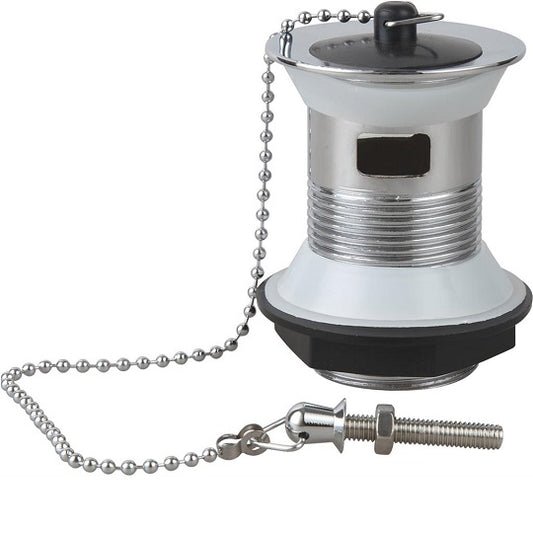 Slotted Basin Waste With Poly Plug & Chain Chrome