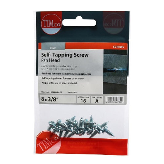 S/TAPPING SCREWS 8X3/8 16PCS