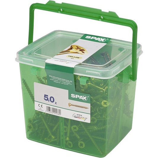 SPAX POZI FLAT CSK YELLOX COATED 5.0 X 45MM   PZ2