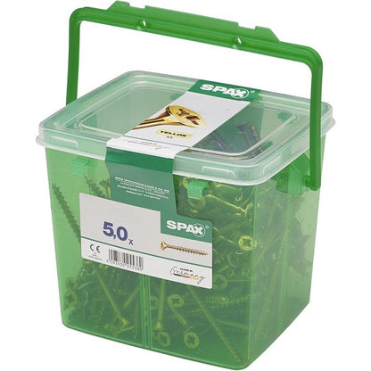 SPAX POZI FLAT CSK YELLOX COATED 5.0 X 60MM   PZ2