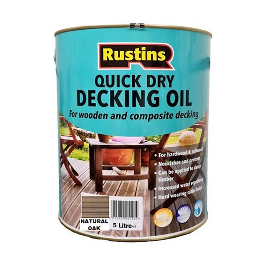 Rustins Quick Dry Decking Oil Natural Oak 5ltr