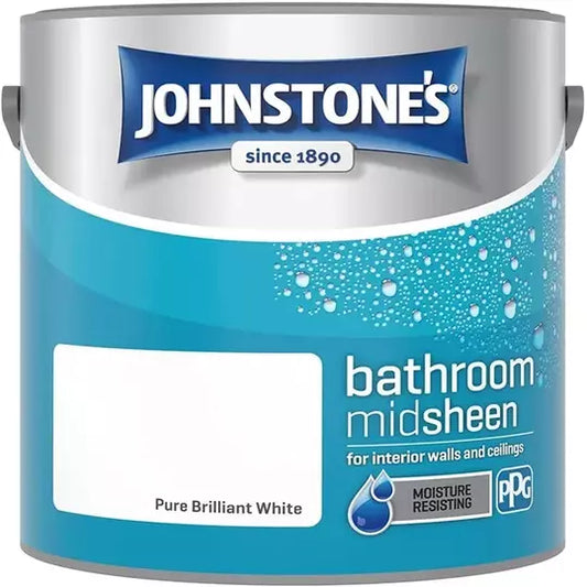 Johnstone's Bathroom Midsheen Brilliant White 2.5L