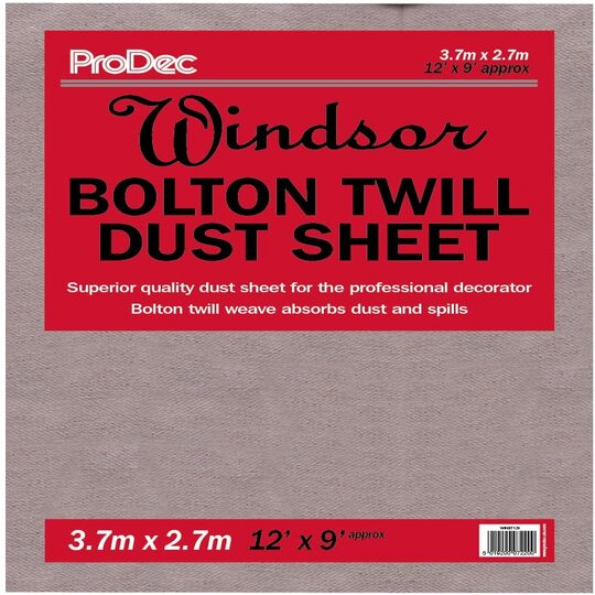 12' x 9' Windsor Bolton Twill Dust Sheet