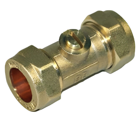 15mm With Lever Brass Isolating Valve
