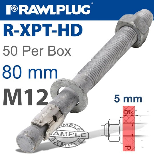 R-XPT-HD-12080/5 Throughbolt M12x80mm