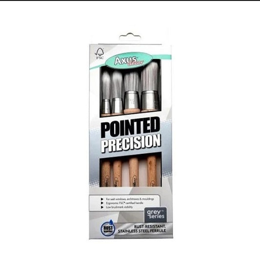 Pointed Precision Brush Set, (grey series) Set of 4
