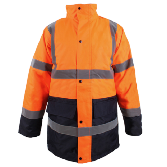 SML HI-VIS 2-Tone Coat Orange/Navy