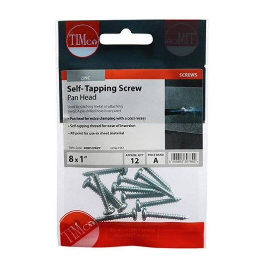 S/Tapping Screws 8x1 12pcs