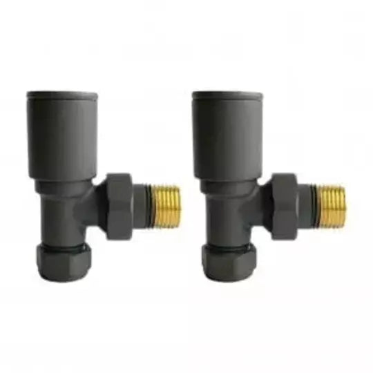 Anthracite Radiator Valve Angled 15mm (Pair)