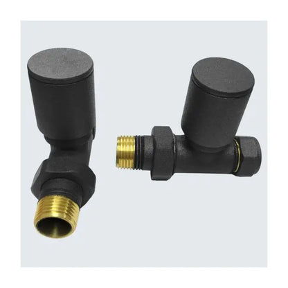 Anthracite Radiator Valve Straight 15mm (Pair)