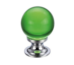 Glass ball knob 25mm plain green