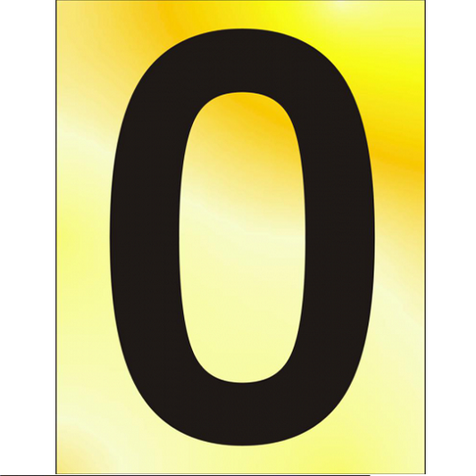 Self Adhesive Numeral (0) 75mm PB
