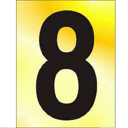 Self Adhesive Numeral (8) 75mm PB