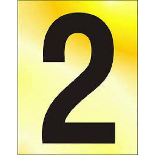 Self Adhesive Numeral (2) 75mm PB