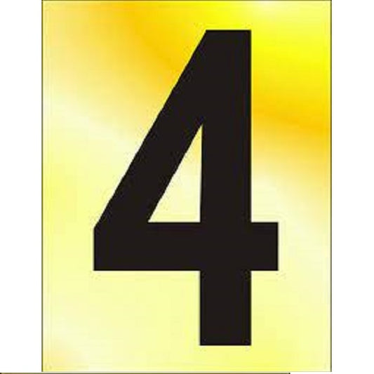 Self Adhesive Numeral (4) 75mm PB