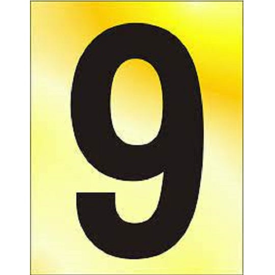 Self Adhesive Numeral (9) 75mm PB