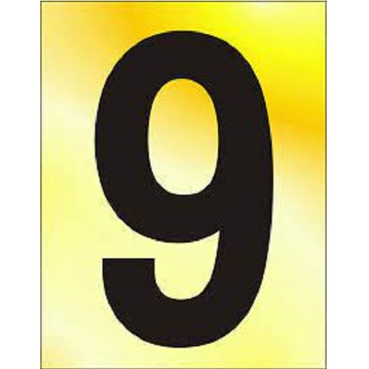 Self Adhesive Numeral (9) 75mm PB