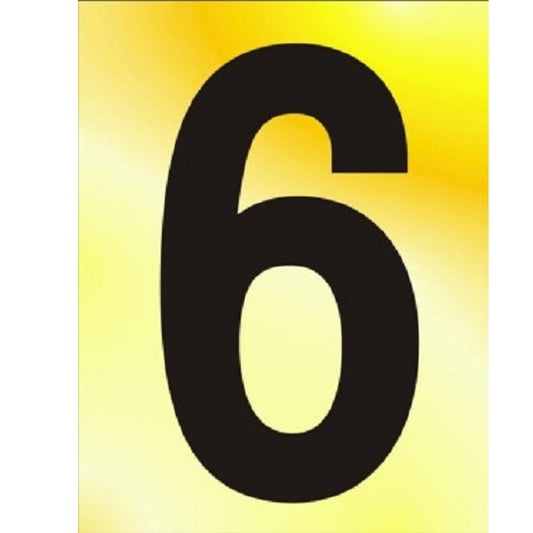 Self Adhesive Numeral (6) 75mm PB