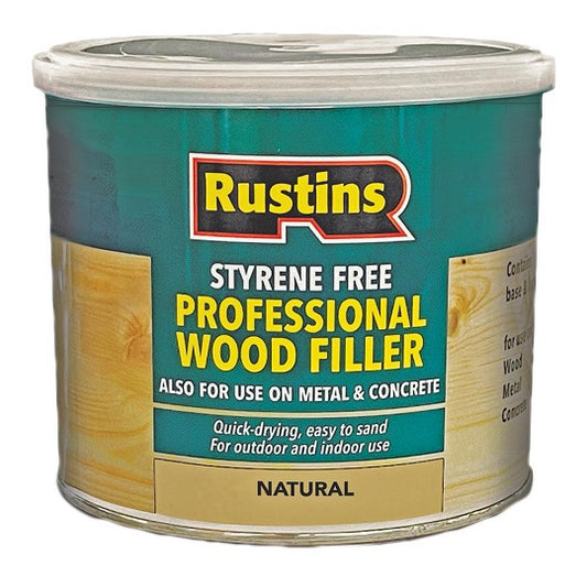 Rustins Professional Wood Filler Natural Styrene Free 500g