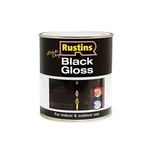 Rustins Quick Dry Black Gloss 500ml