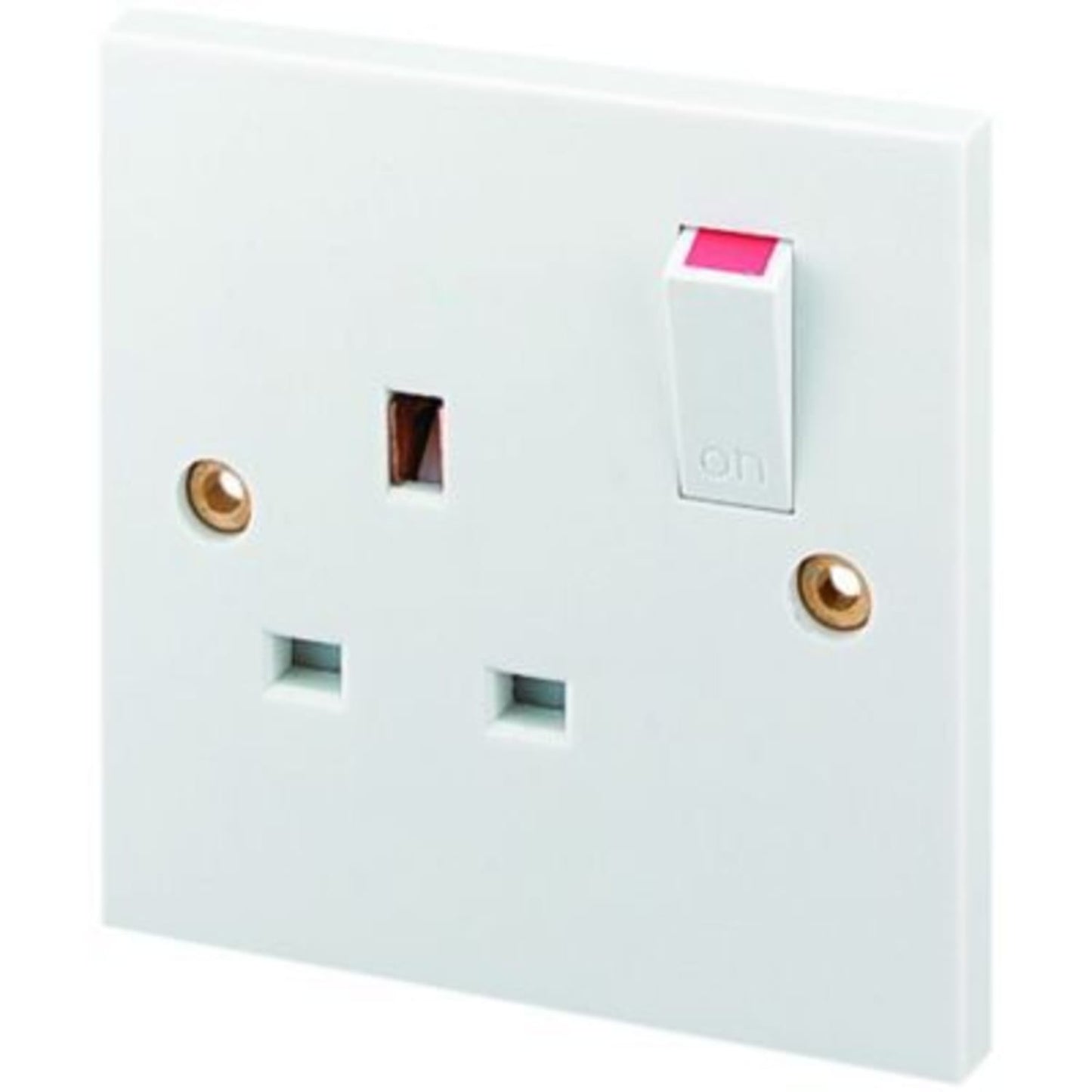 Gang Single Plug Socket White