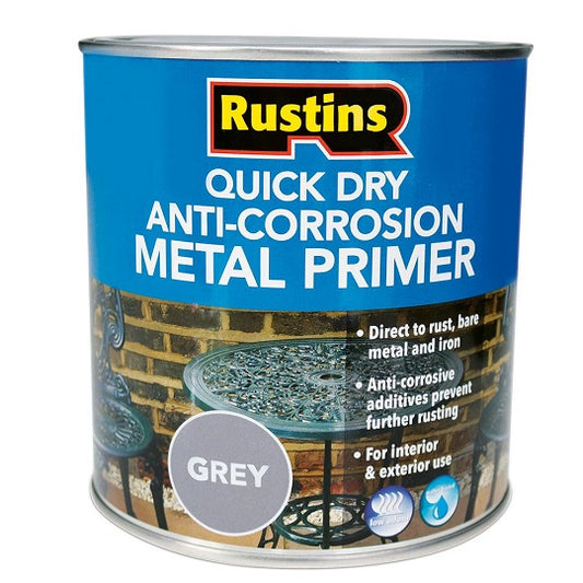Rustins Quick Dry Anti-Corrosion Metal Primer grey 1ltr