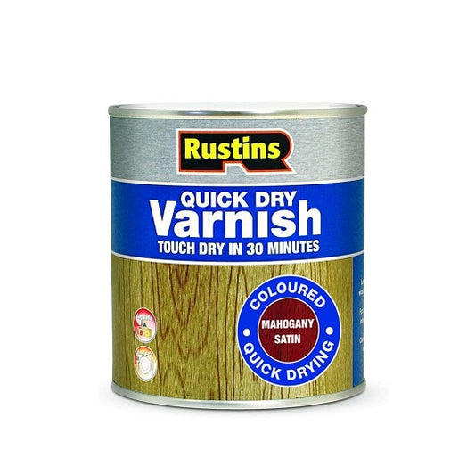 Rustins Quick Dry Varnish Satin Mahogany 500ml