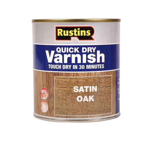 Rustins Quick Dry Varnish Satin Oak 500ml