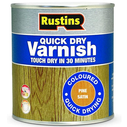 Rustins Quick Dry Varnish Satin Pine 250ml