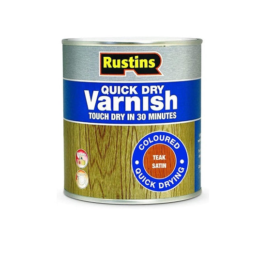 Rustins Quick Dry Varnish Satin Teak 1ltr