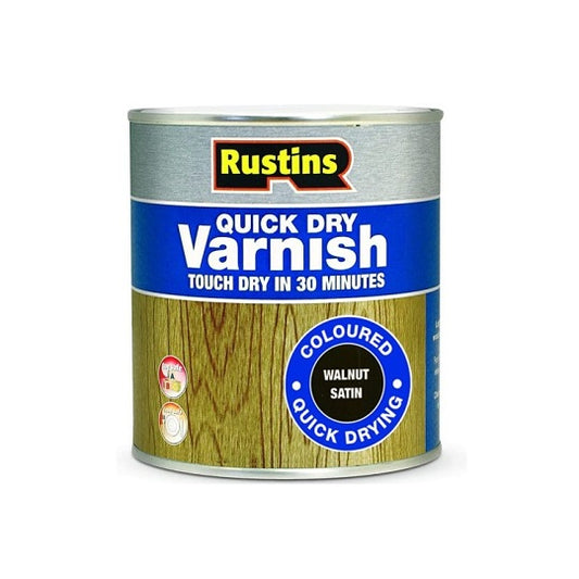 Rustins Quick Dry Varnish Satin Walnut 1ltr
