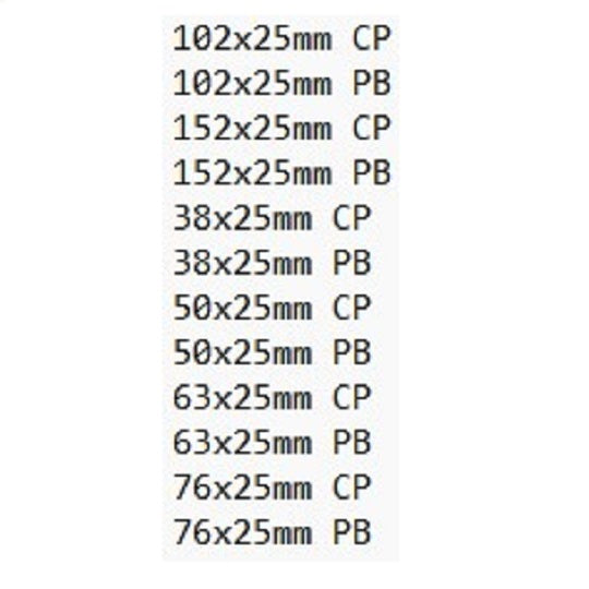 Straight barrel bolt 102x25mm CP