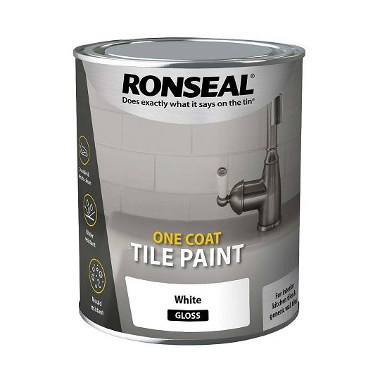 TILE PAINT WHITE GLOSS 750ML W/B