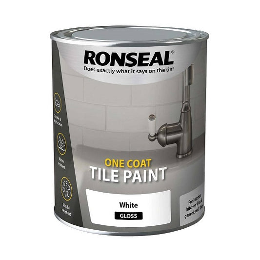 TILE PAINT WHITE GLOSS 750ML W/B