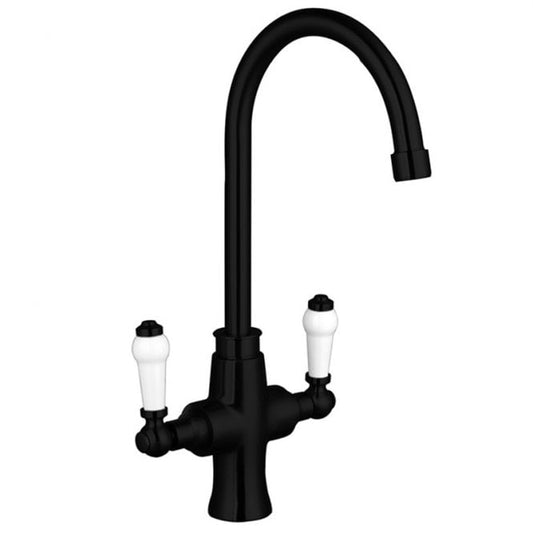 TK002K Rura Two Handle Kitchen Mixer Black
