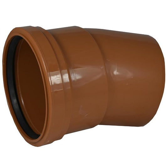 Underground 110mm Single Socket 15 Degree Bend BR