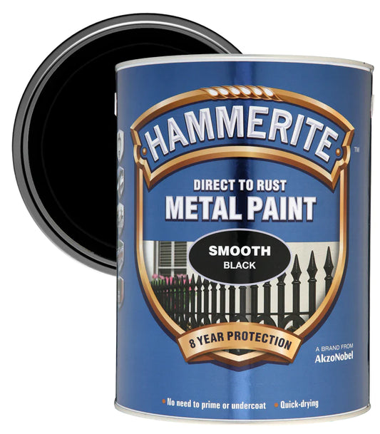 Hammerite Metal Paint Smooth Black 5L