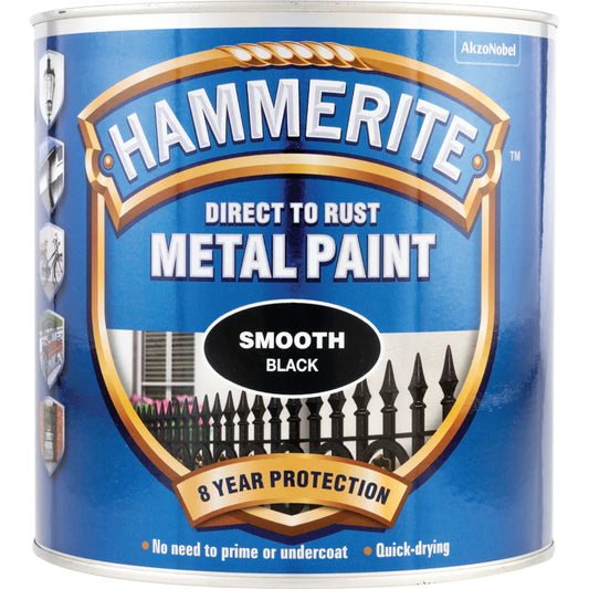 Hammerite Metal Paint Smooth Black 2.5L