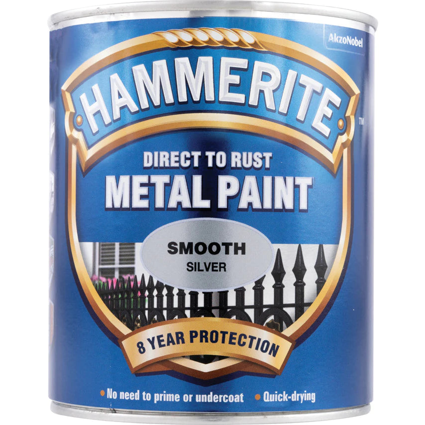 Hammerite Metal Paint Smooth Silver 750ml