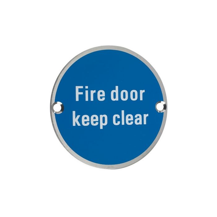 Fire door keep clear sign