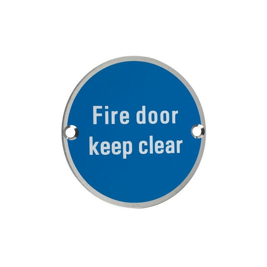 Fire door keep clear sign