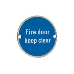 Fire door keep clear sign