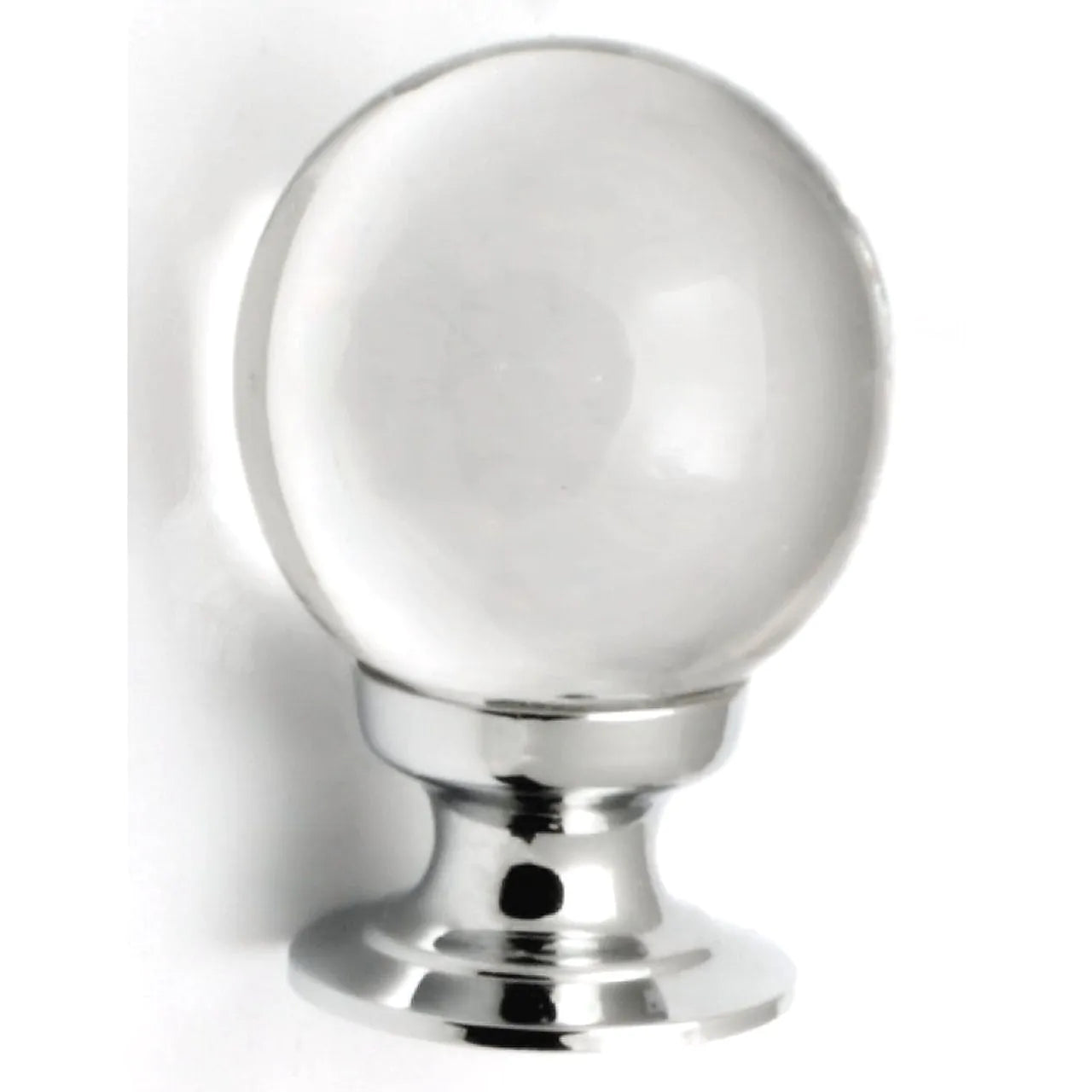 Glass ball knob 30mm plain clear