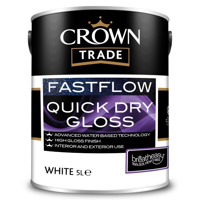 Crown Fastflow Quick Dry Gloss White 5L