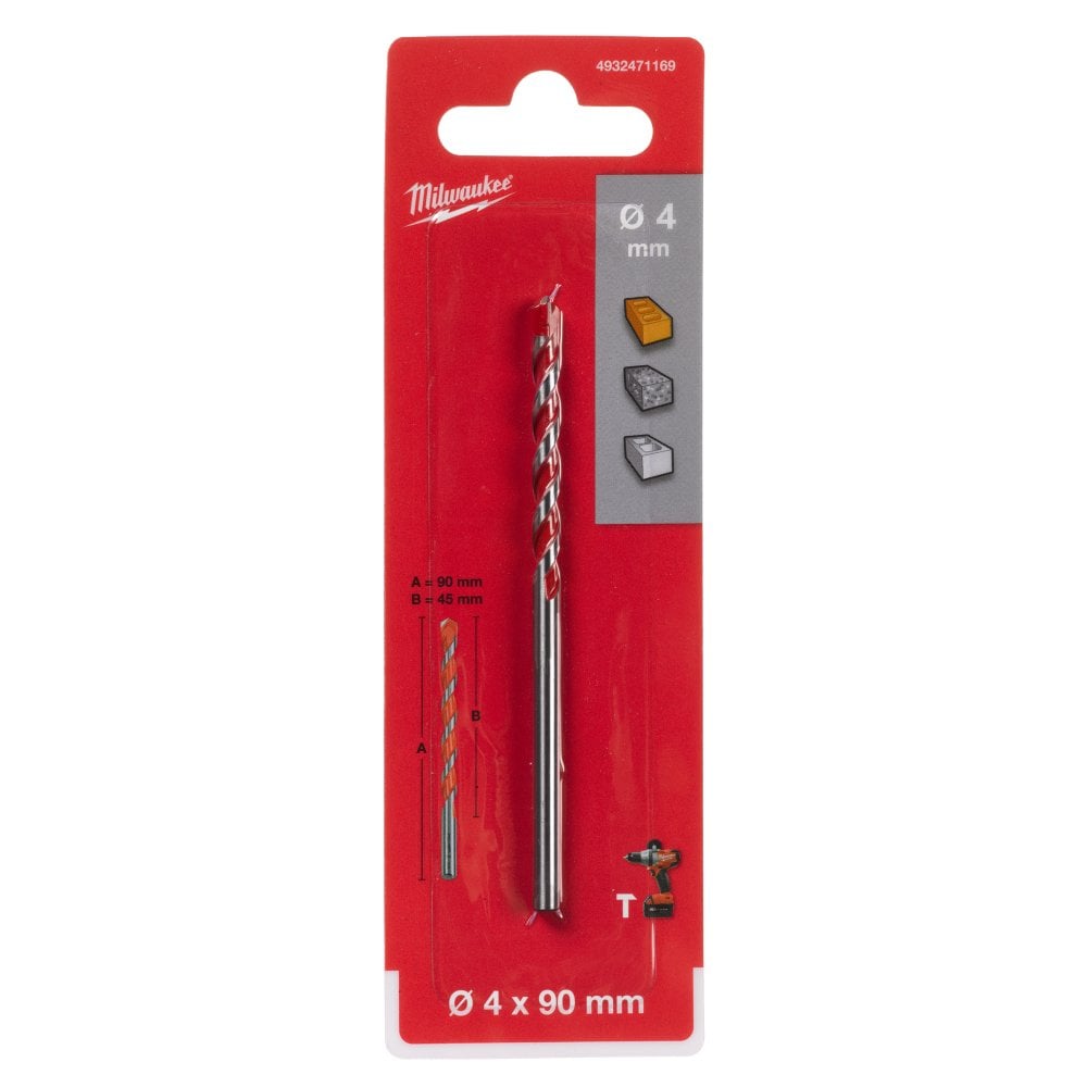 Milwaukee Concrete Drill Bit 4.0x90 - 1pc