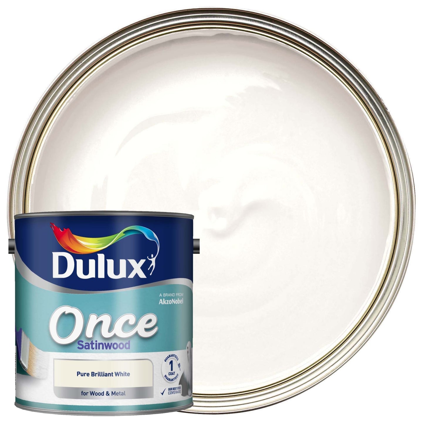 Dulux Trade Once Satinwood Pure Brilliant White 1L