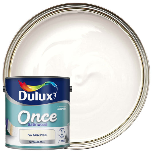 Dulux Trade Once Satinwood Pure Brilliant White 1L